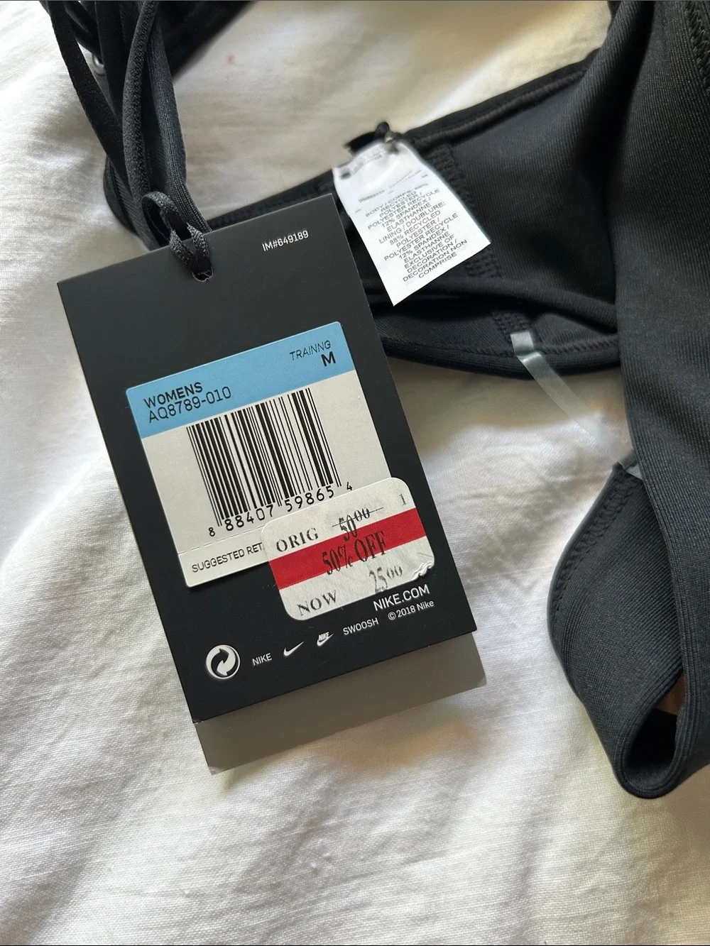 Nike Black Strappy Racerback Sports Bra